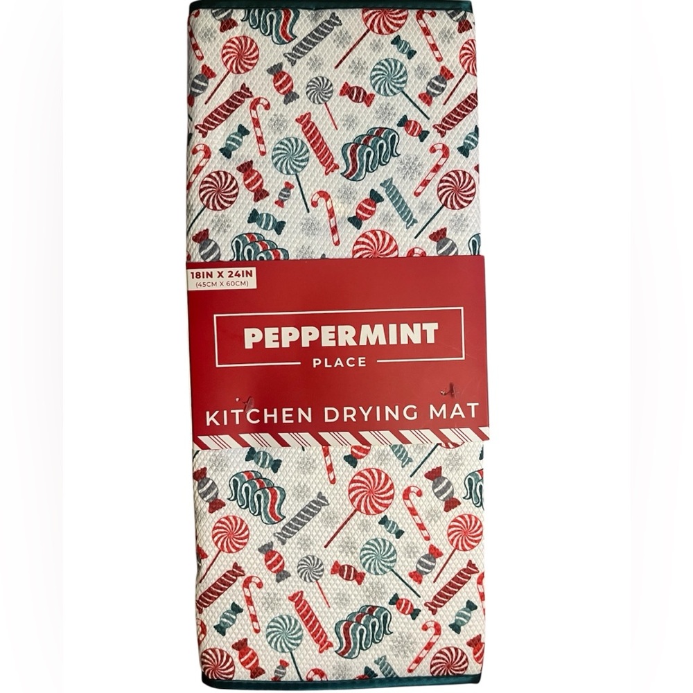 Peppermint Place Holiday Kitchen Drying Mat
